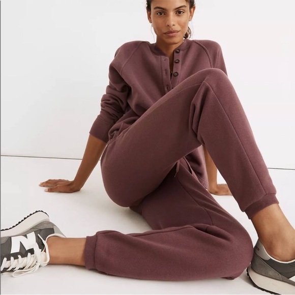Madewell MWL Betterterry Henley Manor Purple Sweatshirt Loungewear Top - Picture 3 of 7
